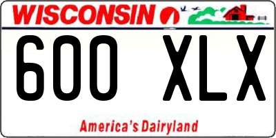 WI license plate 600XLX