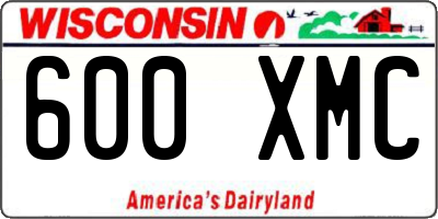 WI license plate 600XMC