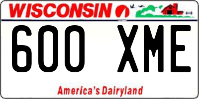 WI license plate 600XME