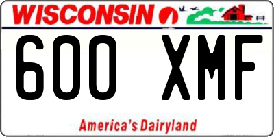 WI license plate 600XMF