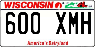 WI license plate 600XMH