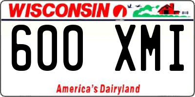 WI license plate 600XMI