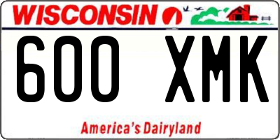 WI license plate 600XMK