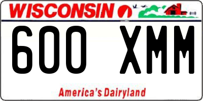 WI license plate 600XMM