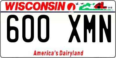WI license plate 600XMN