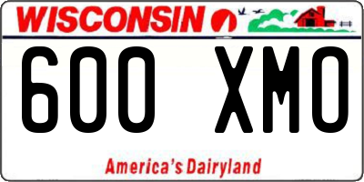 WI license plate 600XMO