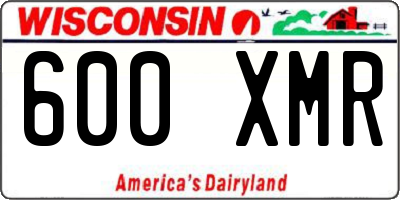 WI license plate 600XMR