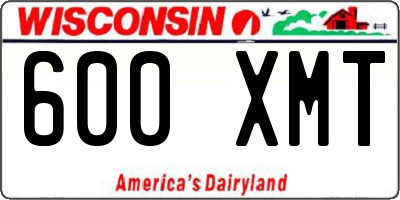 WI license plate 600XMT