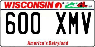 WI license plate 600XMV