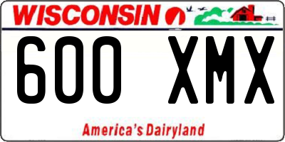 WI license plate 600XMX