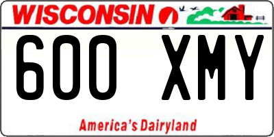 WI license plate 600XMY