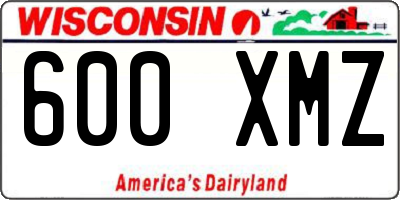 WI license plate 600XMZ