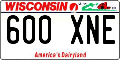 WI license plate 600XNE