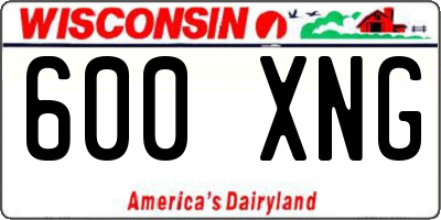 WI license plate 600XNG