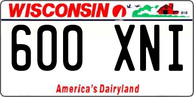 WI license plate 600XNI