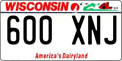 WI license plate 600XNJ
