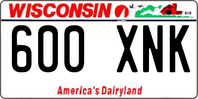 WI license plate 600XNK