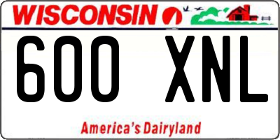 WI license plate 600XNL