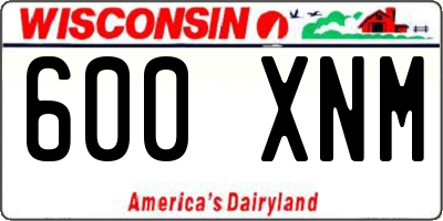 WI license plate 600XNM
