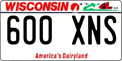 WI license plate 600XNS