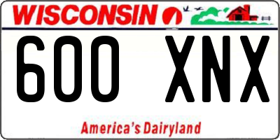WI license plate 600XNX