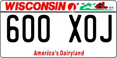 WI license plate 600XOJ