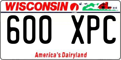 WI license plate 600XPC