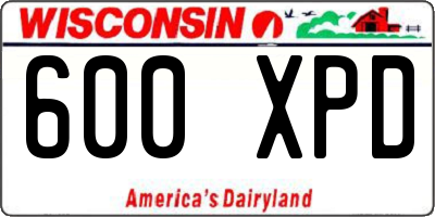 WI license plate 600XPD