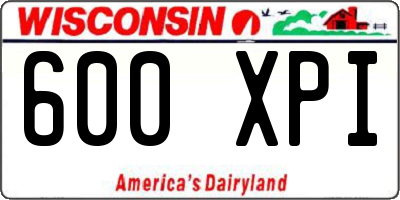 WI license plate 600XPI