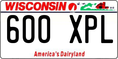WI license plate 600XPL