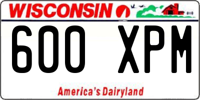 WI license plate 600XPM