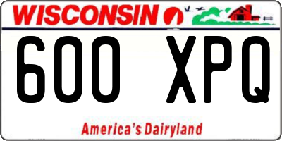 WI license plate 600XPQ
