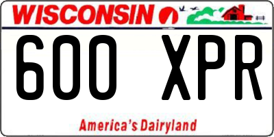 WI license plate 600XPR