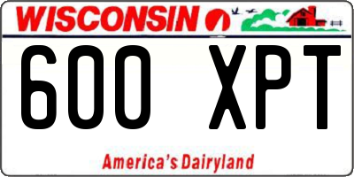 WI license plate 600XPT