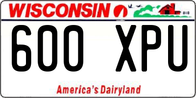 WI license plate 600XPU