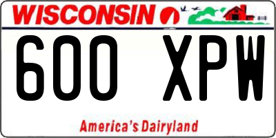 WI license plate 600XPW