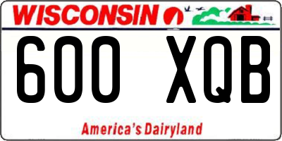 WI license plate 600XQB