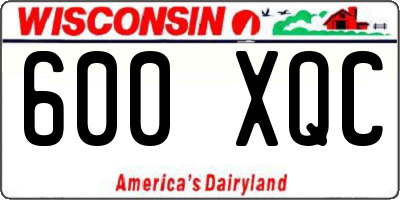 WI license plate 600XQC