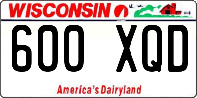 WI license plate 600XQD