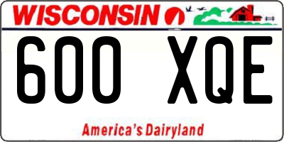 WI license plate 600XQE