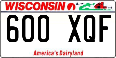 WI license plate 600XQF