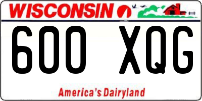 WI license plate 600XQG