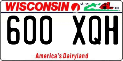 WI license plate 600XQH