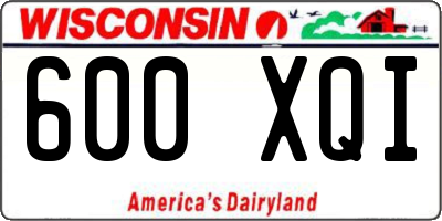 WI license plate 600XQI