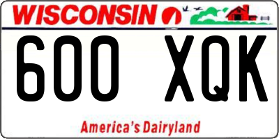WI license plate 600XQK