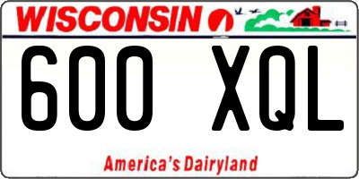 WI license plate 600XQL