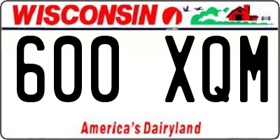 WI license plate 600XQM