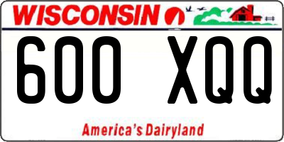 WI license plate 600XQQ