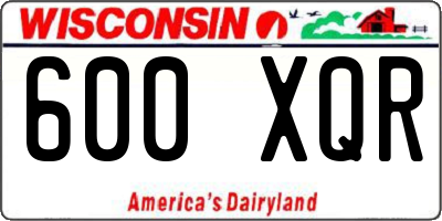 WI license plate 600XQR