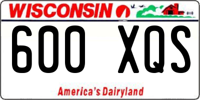 WI license plate 600XQS